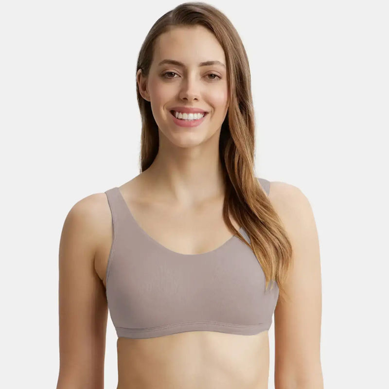 Jockey 1550 Super Combed Cotton Elastane Stretch Lounge Bra - Mocha (M)