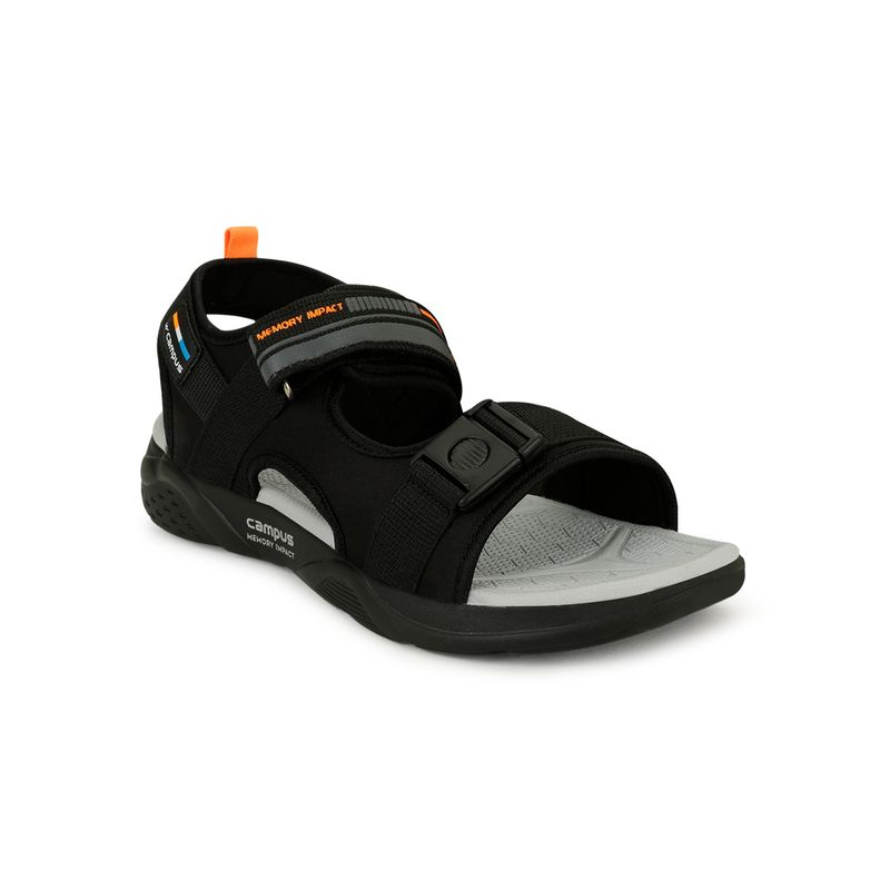 Campus 3K-SD-064A Men Black Casual Sandals (UK 8)