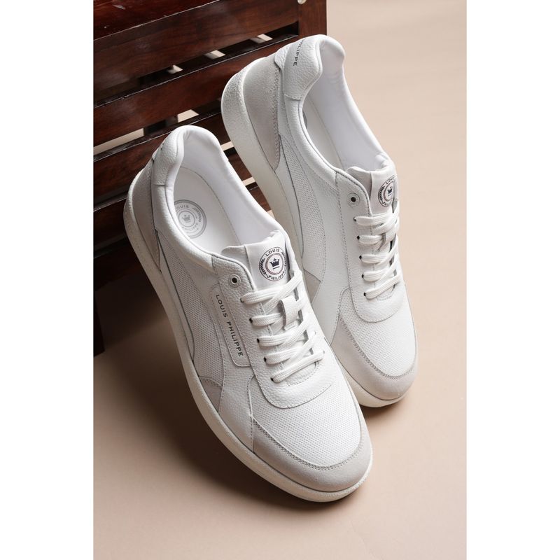 Louis Philippe Men White Lace Up Sneakers (UK 8)
