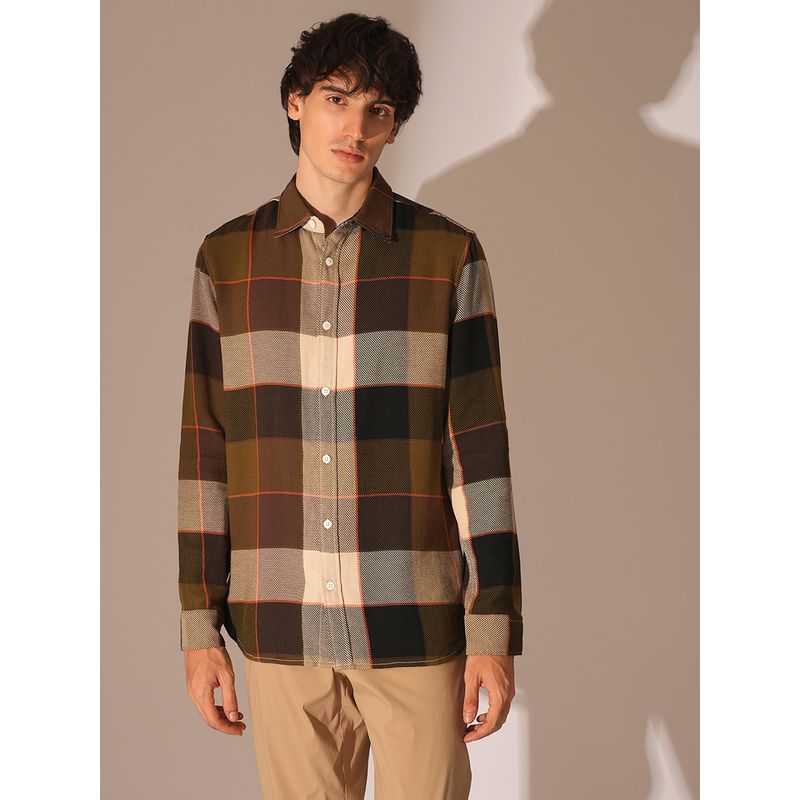 Selected Multi-Color Check Cotton Shirt (L)