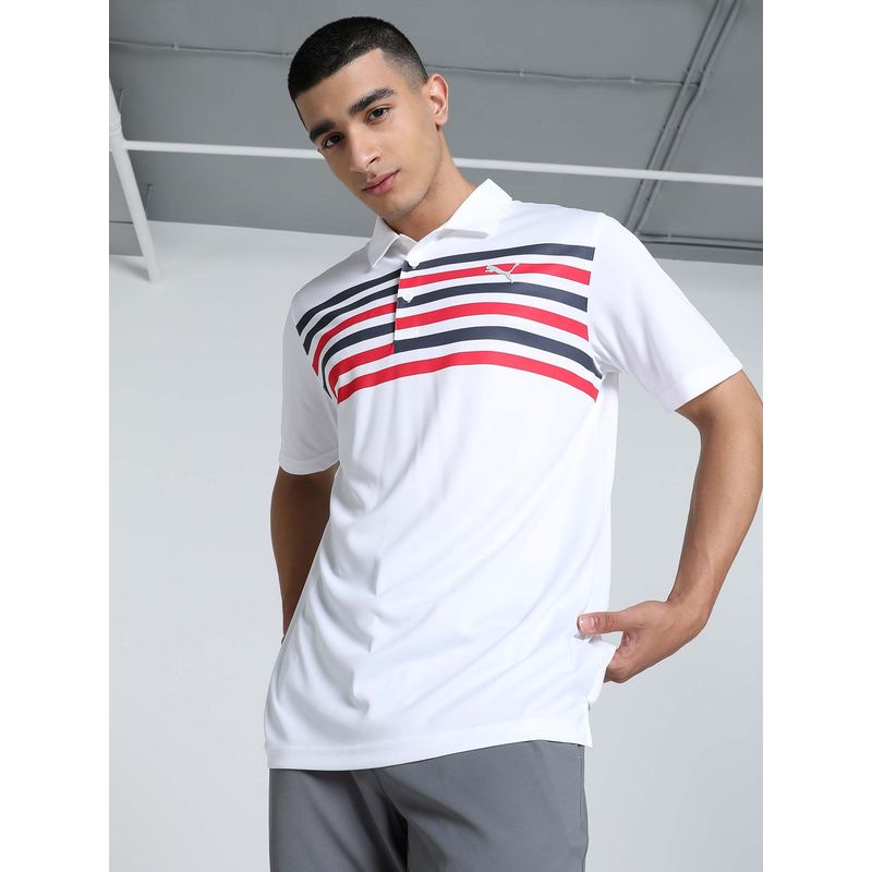 Puma Grint Polo Mens White Polo T-Shirt (S)