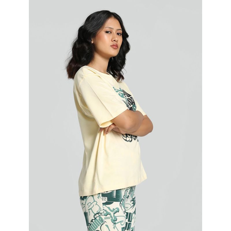 Puma Classics and Love Womens Cream T-Shirt (M)