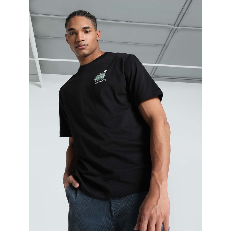 Puma Super Football Relaxed Mens Black T-Shirt (S)