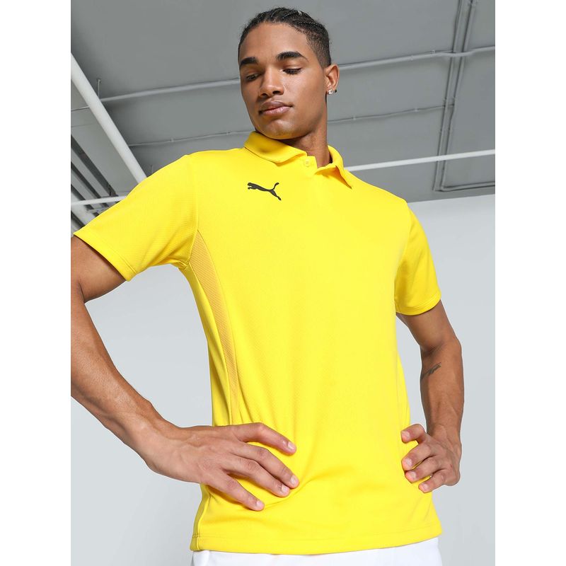 Puma Team Goal Polo Mens Yellow T-Shirt (S)