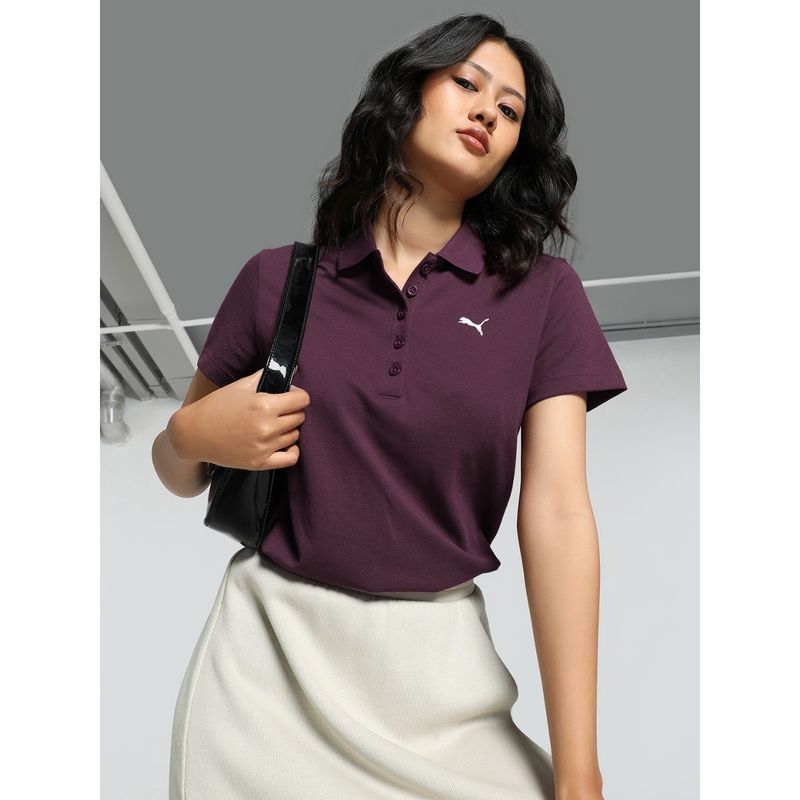 Puma Ess Polo Womens Wine T-Shirt (S)