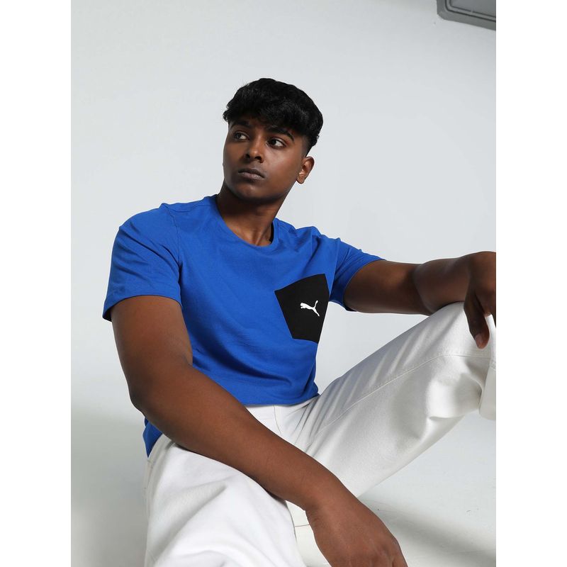 Puma Contrast Pocket Mens Blue T-Shirt (S)