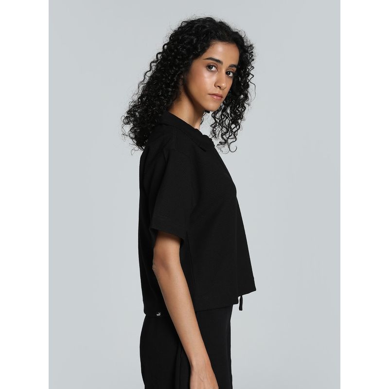 Puma Her Polo Womens Black T-Shirt (L)