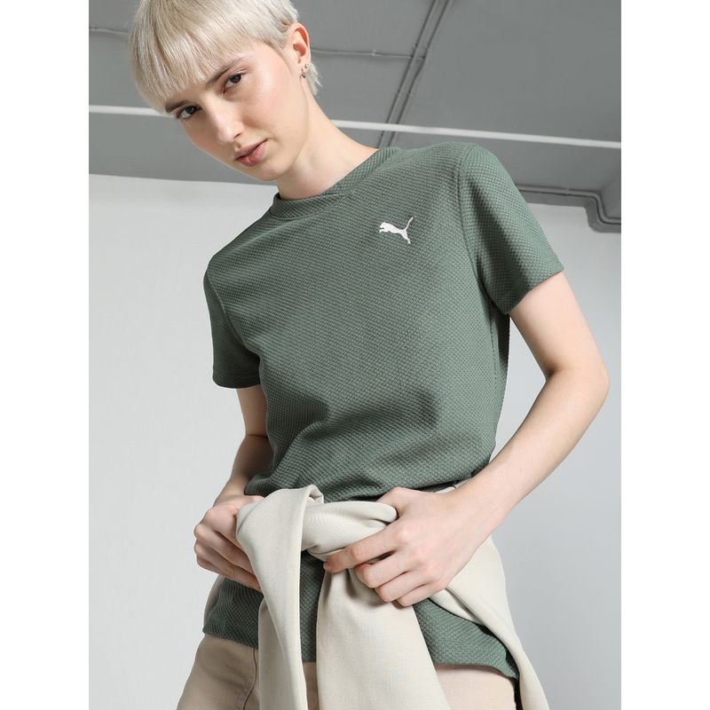 Puma Her Textured Womens Green T-Shirt (M)