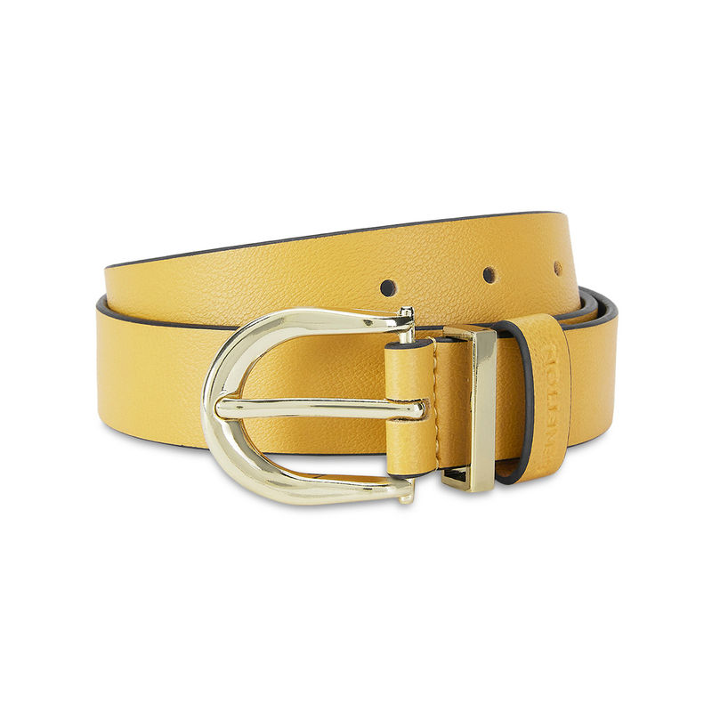 United Colors of Benetton Gwen Women Pu Non Reversible Belt - Yellow (M)