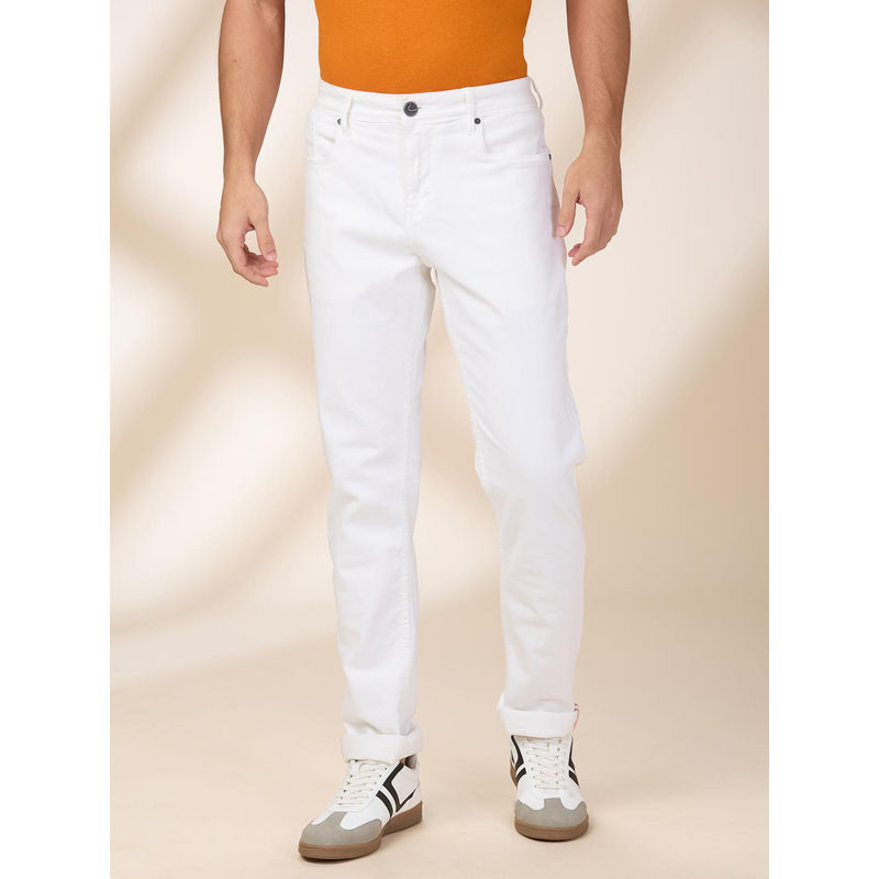 Being Human Men White Casual Cotton Slim Jeans (30)