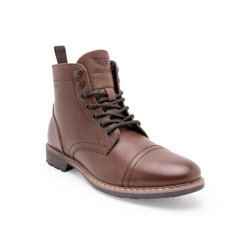 Buy Red Tape Mens Solid Brown Ankle Boots Online