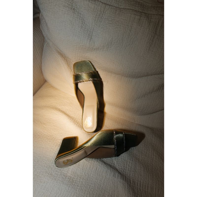 Shoe that fits you Stfy Embellished Satin Green Heels (EURO 38)