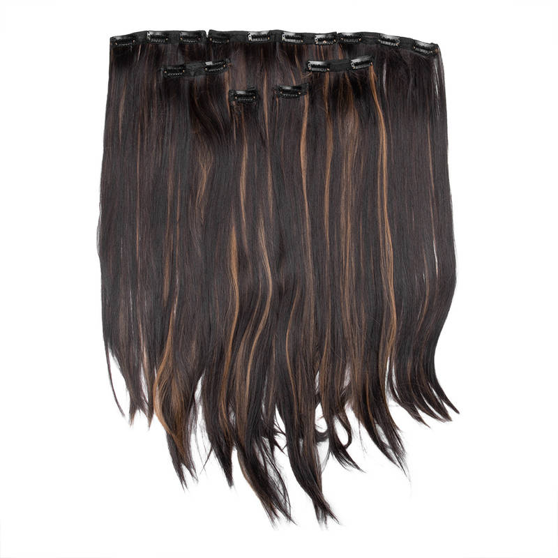 Stasia Street 7 Set Clip- in Hair Extension - Golden Highlights