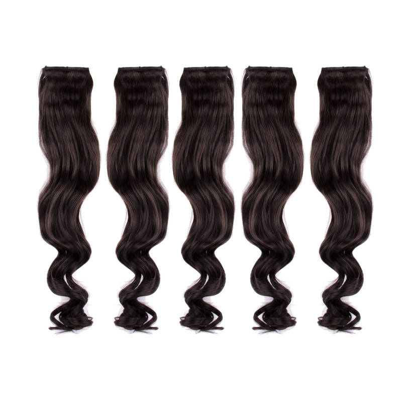Stasia Street Clip- in 20" Curly Side Patches - Dark Brown
