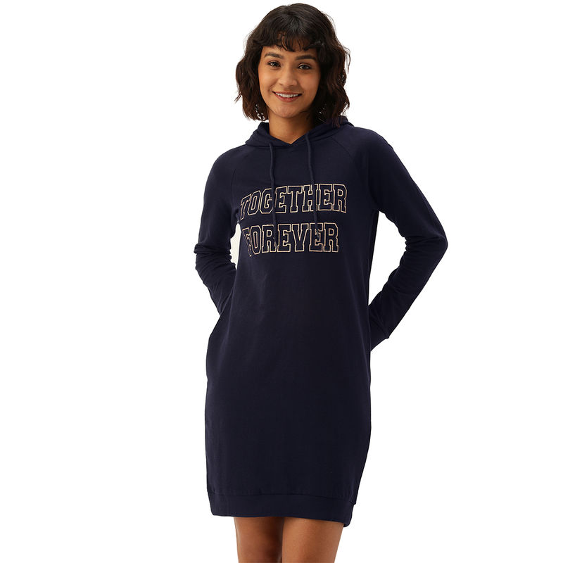 Slumber Jill Navy Together Forever Hoodie Dress - Blue (XL)