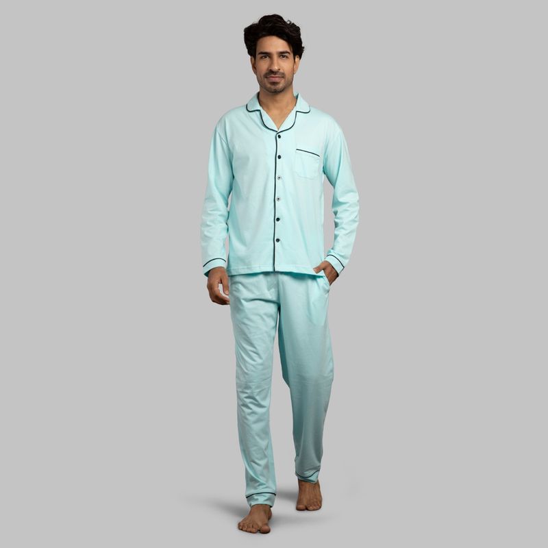 Nite Flite Aqua Mens Pyjama Set - Mint (L)