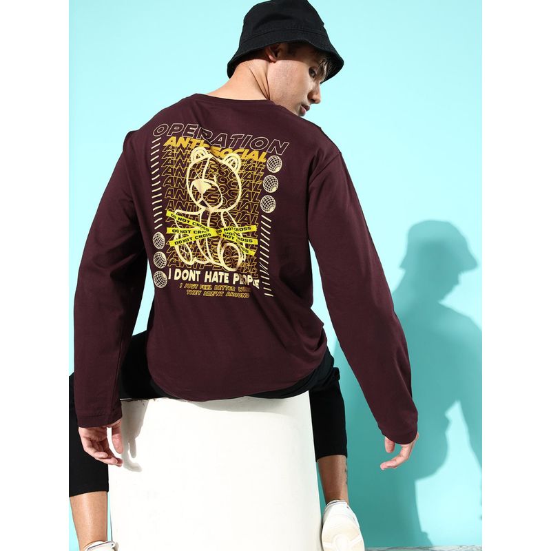 Difference of Opinion Maroon Oversized T-Shirt (L)