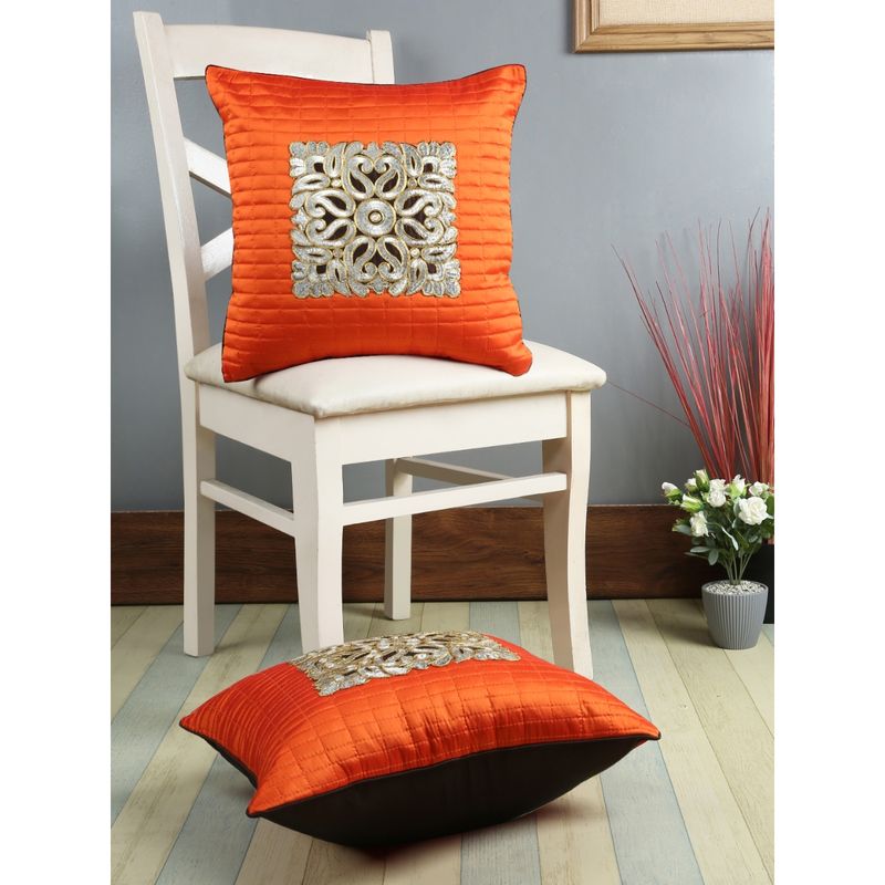 Red And Orange Flowers Cushion Cover main image 1