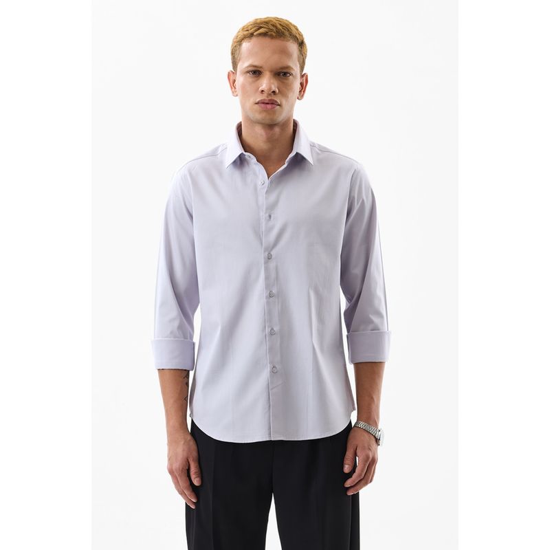 Snitch Men Cotton Blend Solid Slim Fit Collar Neck Blue Casual Shirt (XS)