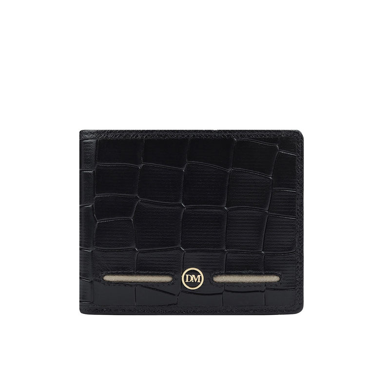 Da Milano Genuine Leather Men's Bifold Wallet | Textured Black Leather | Compact Design With Multiple Card Slots | Lifetime Warranty - View #7