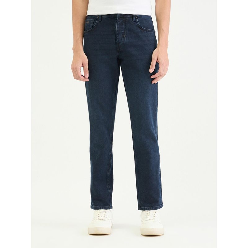 Antony Morato Men Slim Straight Fit Navy Blue Solid Jeans (30)