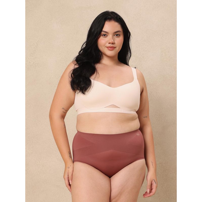 Krvvy All Day Control High Waist Seamless Tummy Compression Shapewear Pink (2XL-3XL)