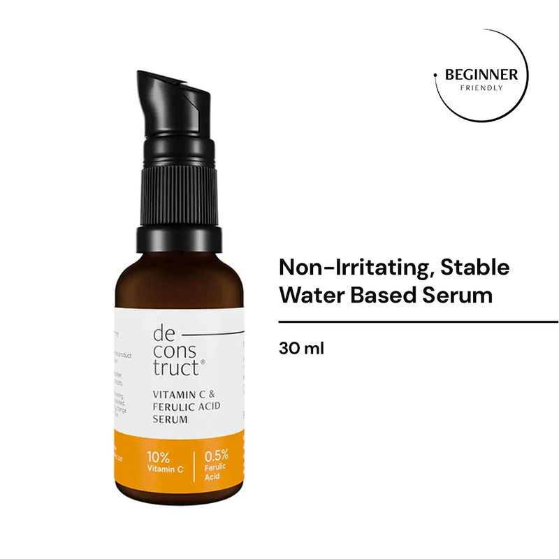 Deconstruct 10% Vitamin C Face Serum with 0.5% Ferulic Acid, for Glowing Skin, Beginner-friendly