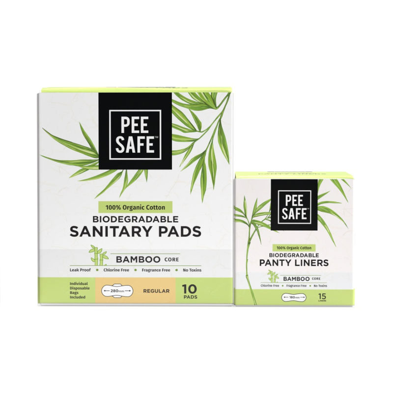 Pee Safe 100 Organic Cotton Sanitary Pads Regular & 100 Organic