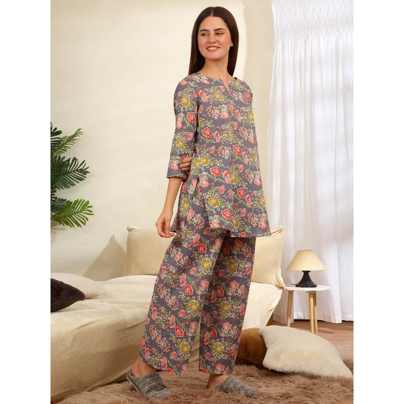 Sweet Dreams Women Printed Pyjama with Top (Set of 2) (S)