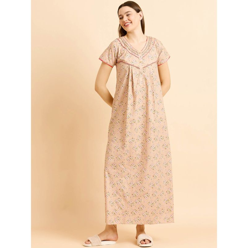 Sweet Dreams Women Printed Night Dress (L)