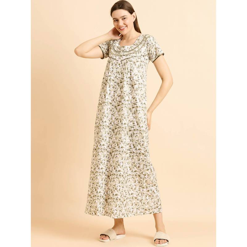 Sweet Dreams Women Printed Night Dress (XL)