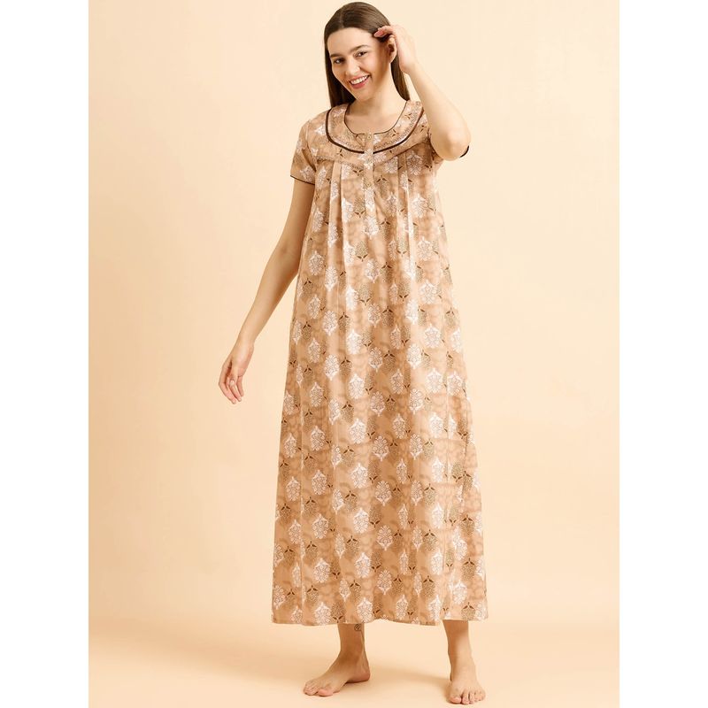 Sweet Dreams Women Printed Night Dress (L)