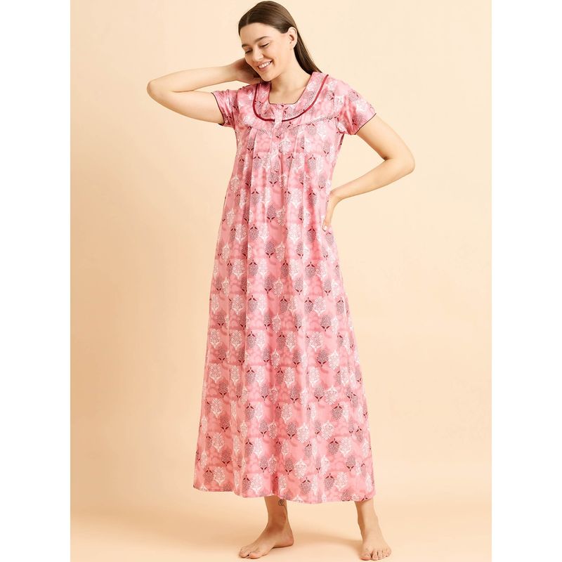 Sweet Dreams Women Printed Night Dress (XL)