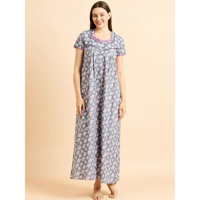 Sweet Dreams Women Printed Night Dress (M)
