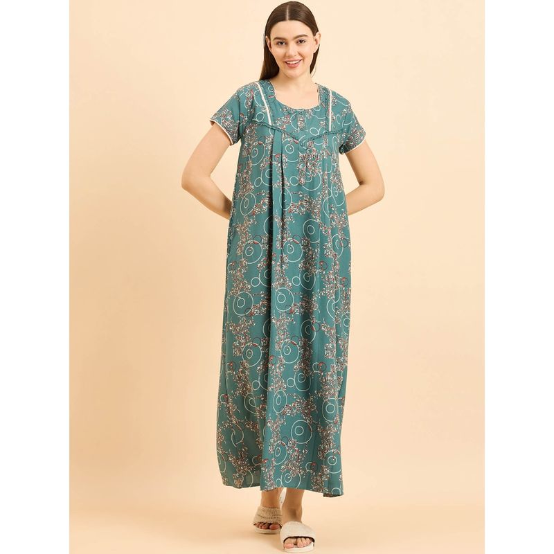 Sweet Dreams Women Printed Night Dress (L)