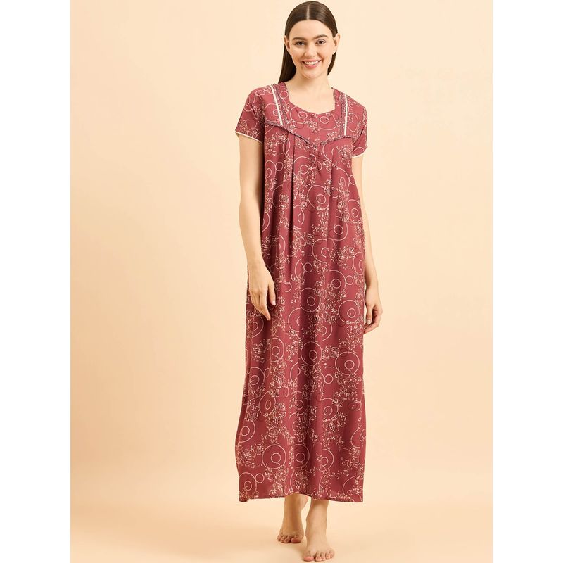 Sweet Dreams Women Printed Night Dress (XL)
