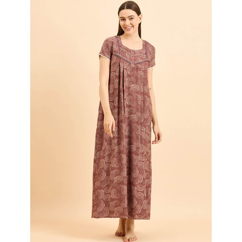 Sweet Dreams Women Printed Night Dress (XL)
