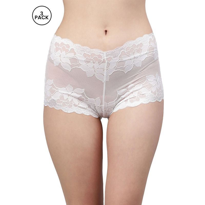 Cukoo Pack of 3 Lacy White Panty (S)