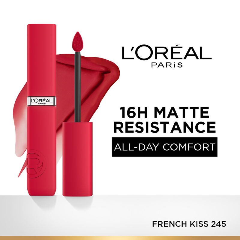 LOreal Paris Infallible Matte Resistance Liquid Lipstick, Transfer Resistant Formula - French Kiss 245
