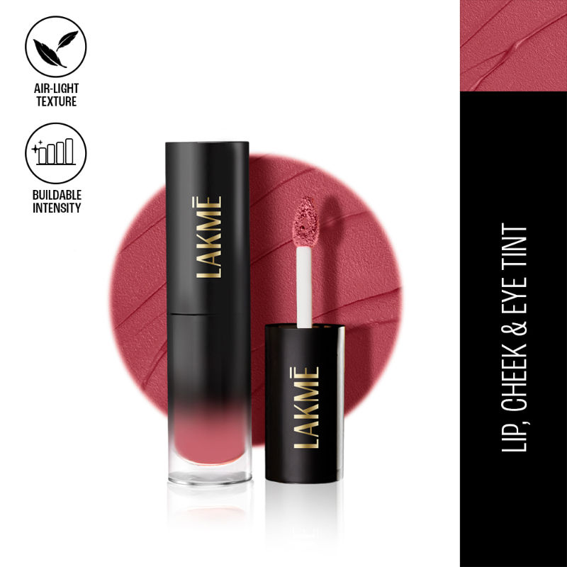 Lakme Xtraordin-Airy One-And-Done Lip, Eye & Cheek Tint, buildable, Soft matte finish, Dusty Rose