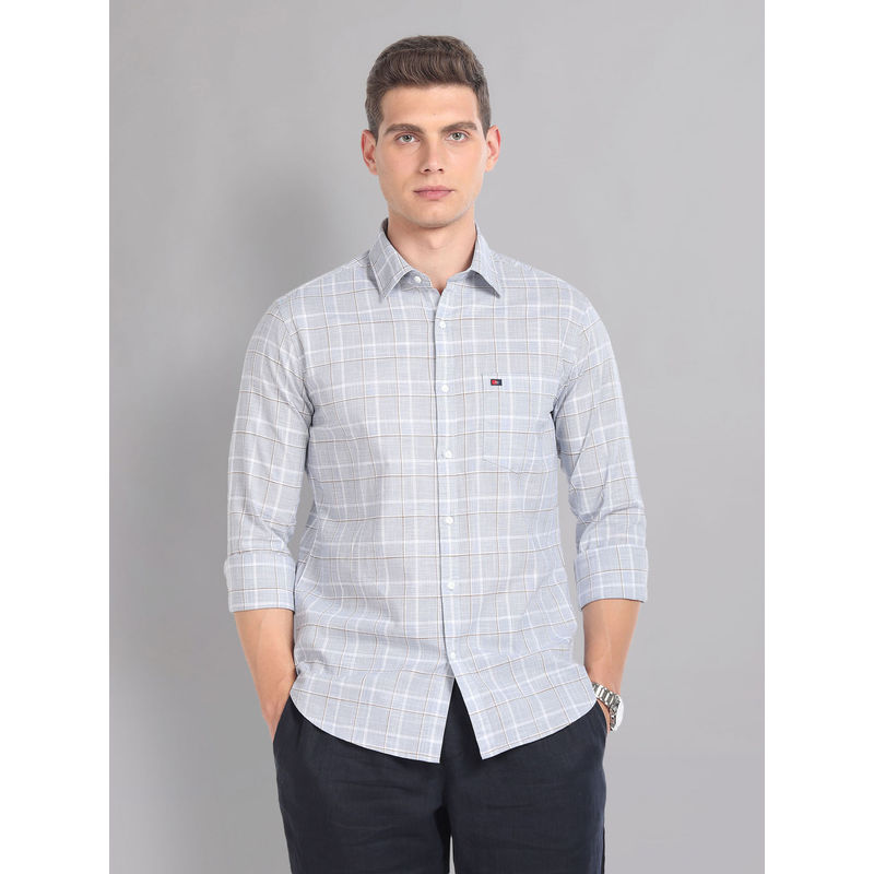 AD By Arvind Tartan Check Pure Cotton Summer Shirt (46)