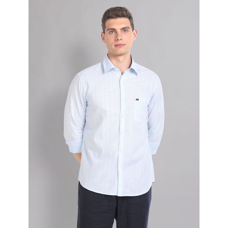 AD By Arvind Vertical Stripe Pure Cotton Summer Shirt (40)