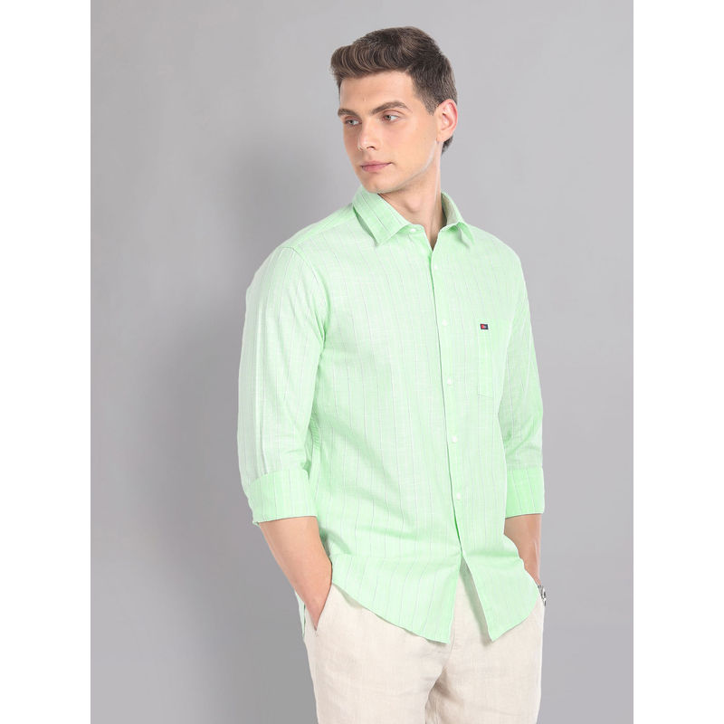 AD By Arvind Vertical Stripe Pure Cotton Summer Shirt (46)