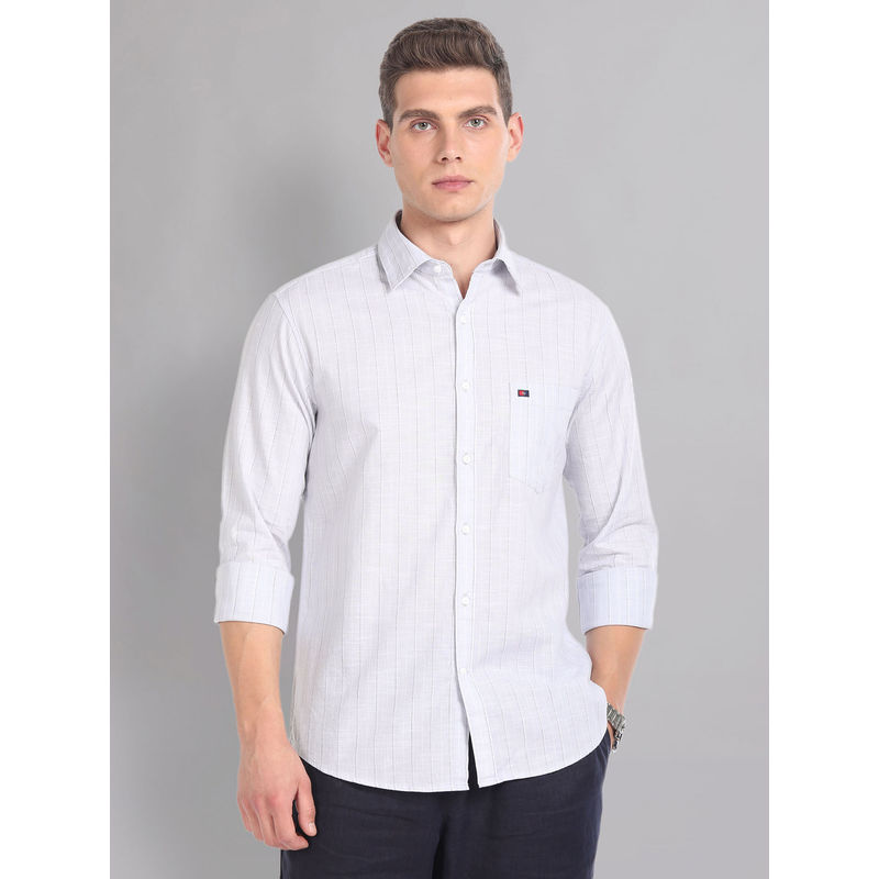 AD By Arvind Vertical Stripe Pure Cotton Summer Shirt (39)