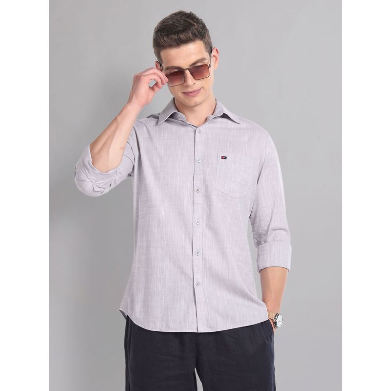 AD By Arvind Solid Patterned Slim Fit Summer Shirt (39)