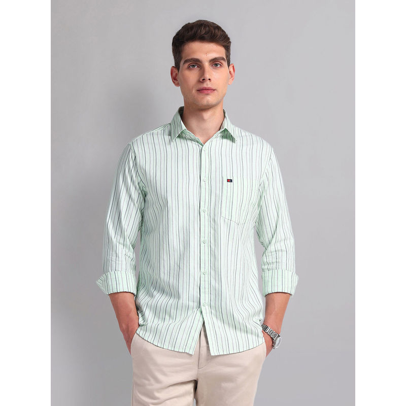 AD By Arvind Vertical Striped Cotton Shirt (42)
