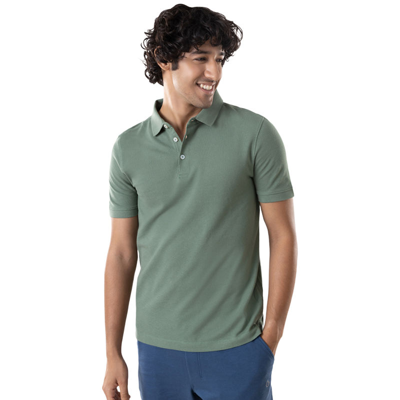 Gloot Anti Stain & Anti Odor Cotton Polo with No - Curl Collar - GLA001 Forest Green (M)