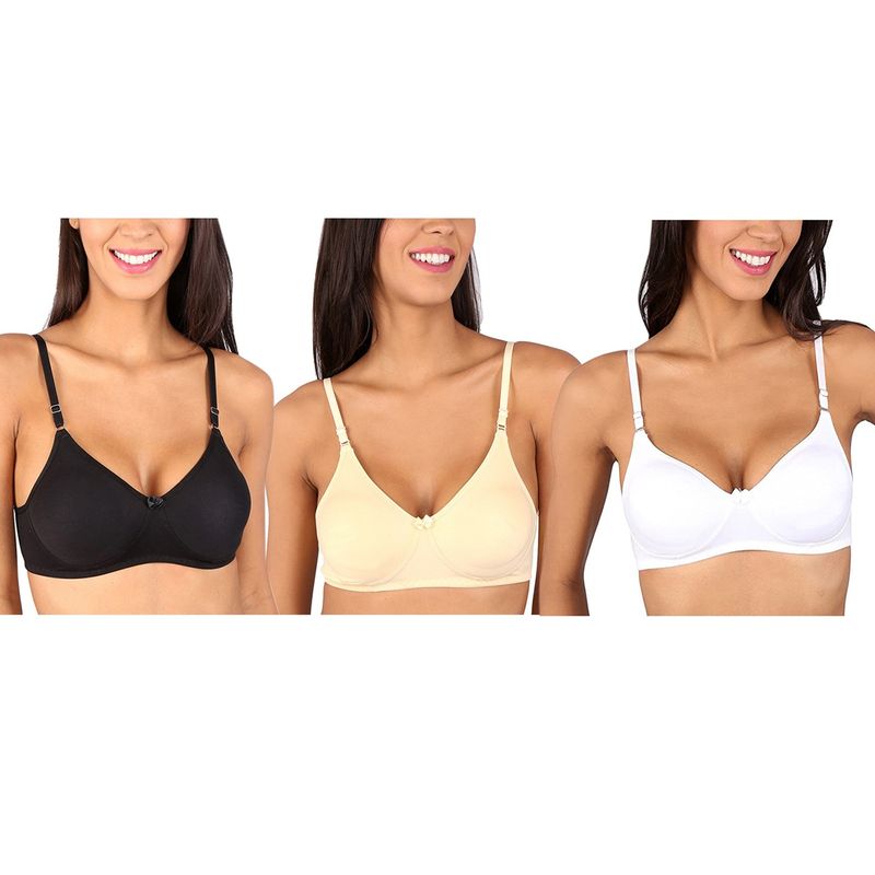 Bralux Bela T-Shirt Bra - White - Black - Skin (34B)