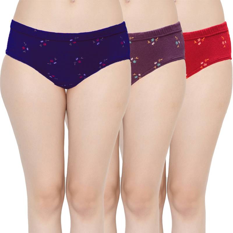 Groversons Paris Beauty Women's Super Combed Cotton Hipster Panty-Assorted - Multi-Color (L)