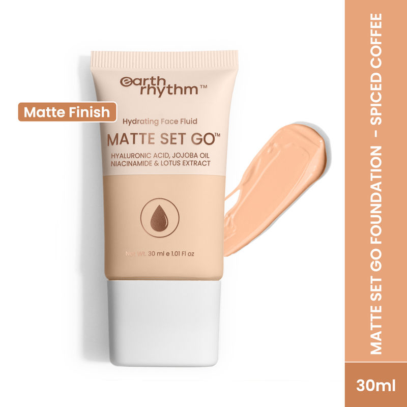 Earth Rhythm Matte Set Go Face Fluid Foundation SPF 30 & PA++++ - Spiced Coffee, Matte Finish